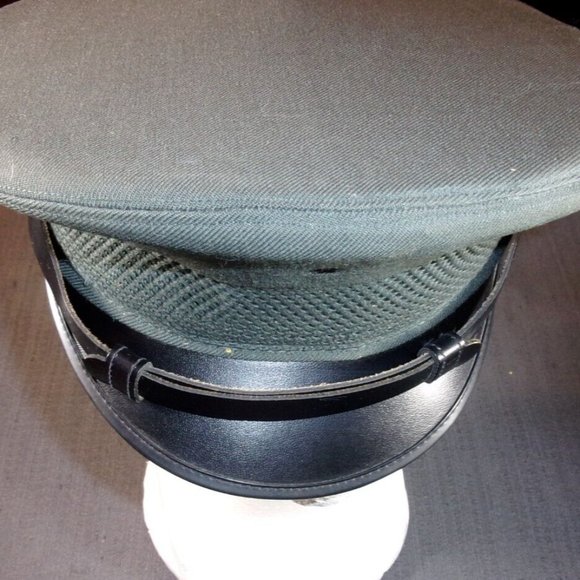 U.S. ARMY CLASS A sz6 7/8 GREEN WOOL SERVICE DRESS VISOR CAP VIETNAM ERA SV 710 - Picture 2 of 8